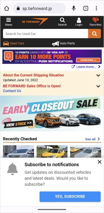 BE FORWARD.com Mobile Web App (PWA) is available on Android for Used ...